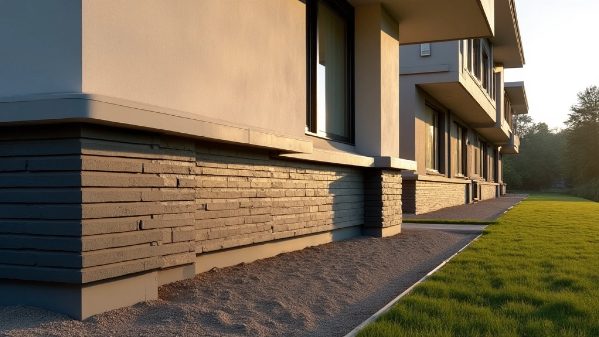 Wykończenie elewacji przy gruncie